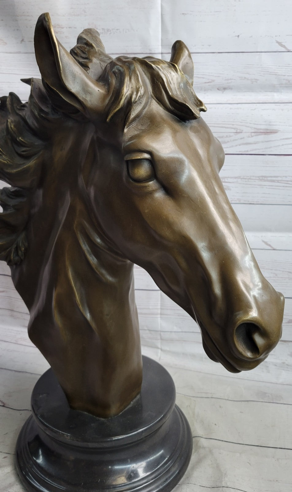 Art Deco Huge Horse Head Hand Made Museum Quality Bronze Artwork Figurine Sale
