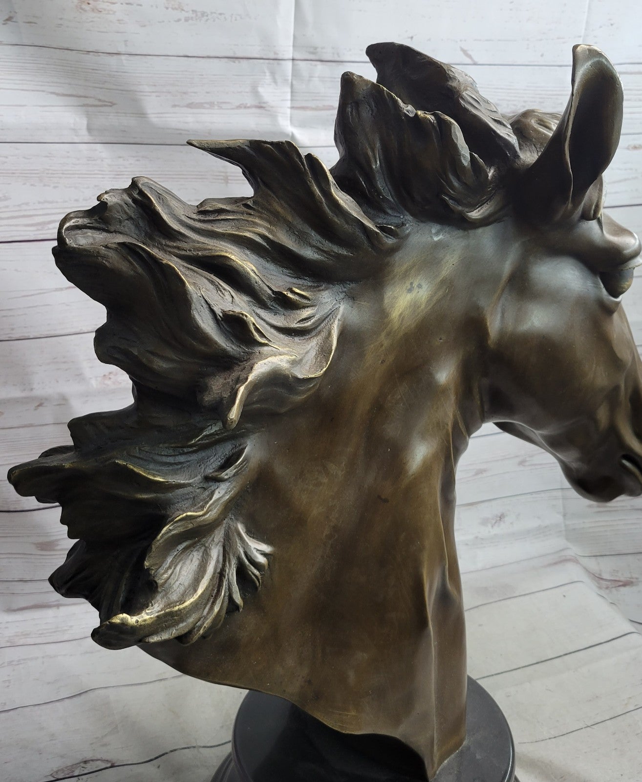 Art Deco Huge Horse Head Hand Made Museum Quality Bronze Artwork Figurine Sale