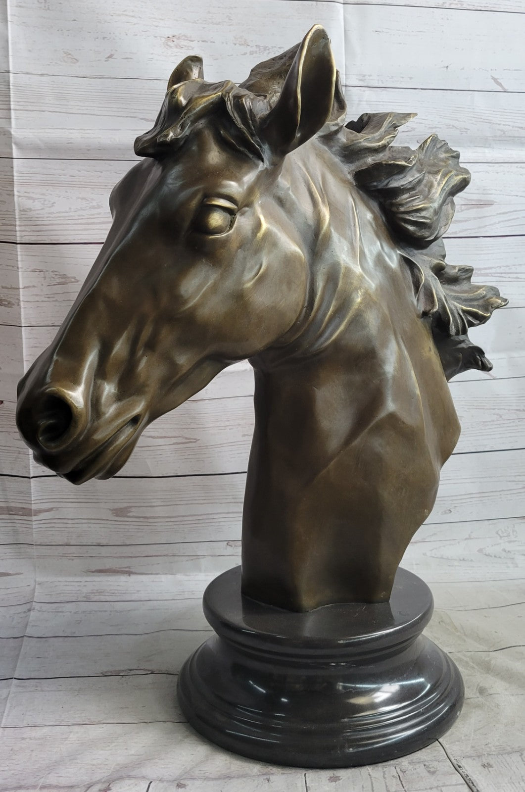 Art Deco Huge Horse Head Hand Made Museum Quality Bronze Artwork Figurine Sale