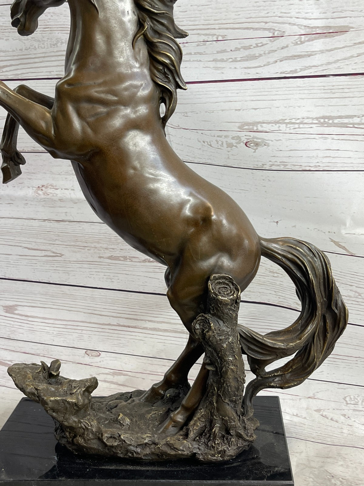 Bronze Sculpture Art Deco Classic Rearing Horse Artwork Hot Cast Figurine Figure