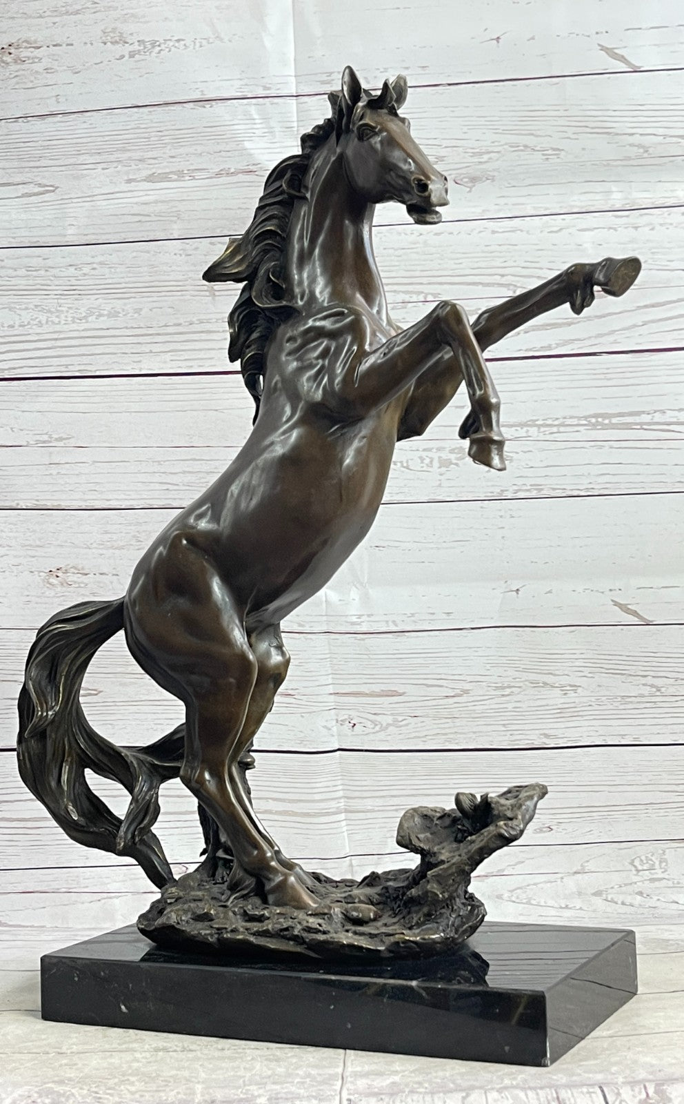 Bronze Sculpture Art Deco Classic Rearing Horse Artwork Hot Cast Figurine Figure