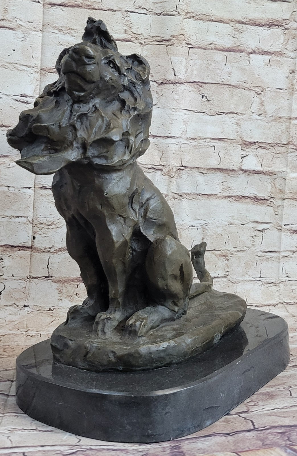 Contemporary Lion King - Abstract Bronze Wildlife Sculpture Figurine Lost wax Art