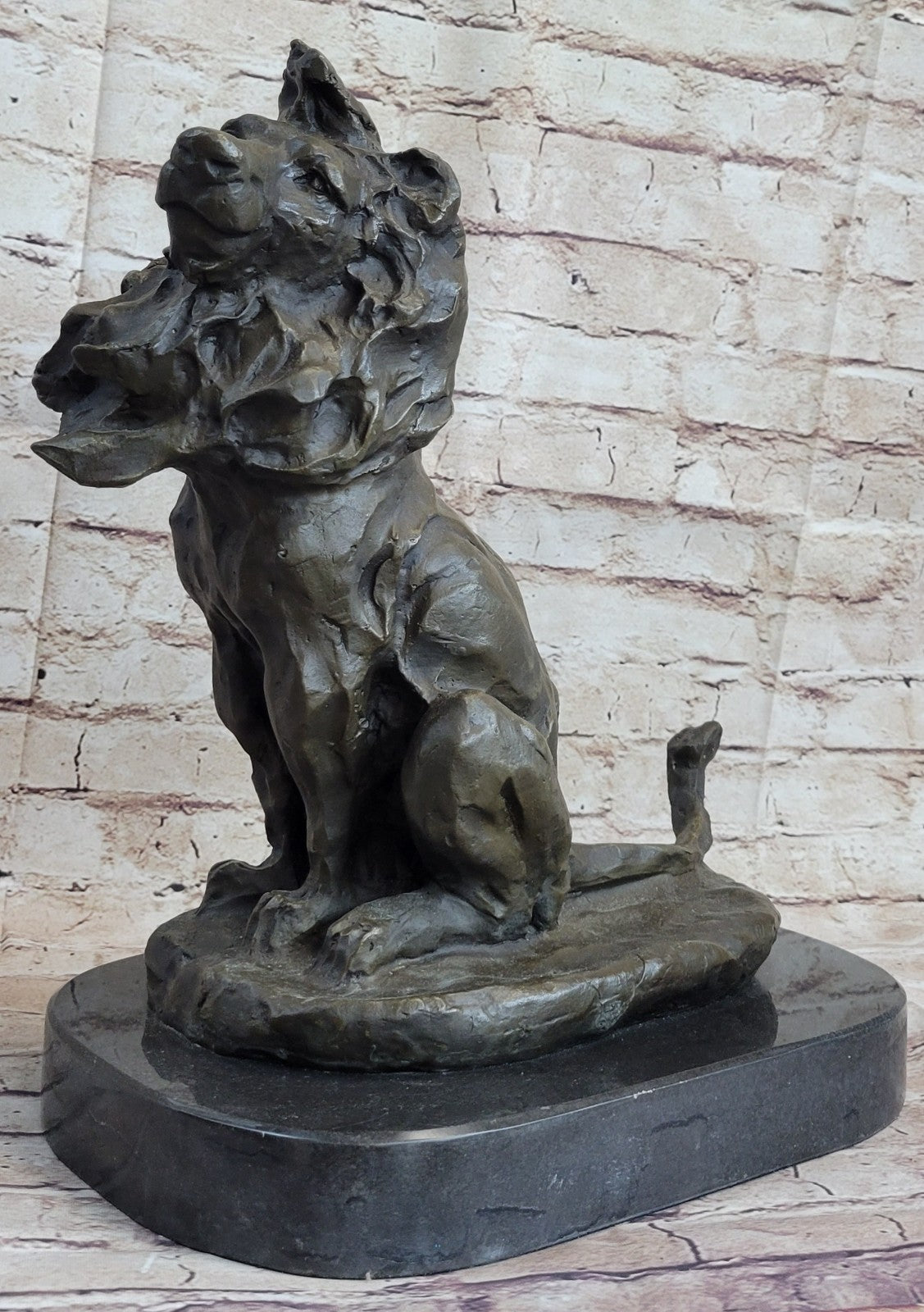 Contemporary Lion King - Abstract Bronze Wildlife Sculpture Figurine Lost wax Art