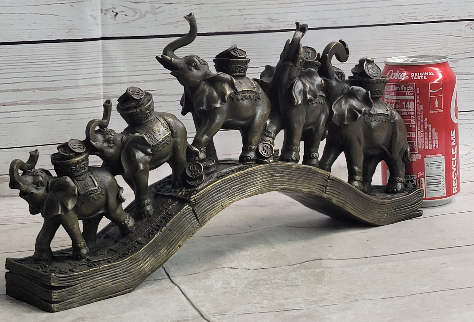 Art Deco Pack of Elephant Sign of Prosperity and Luck Bronze Sculpture Statue