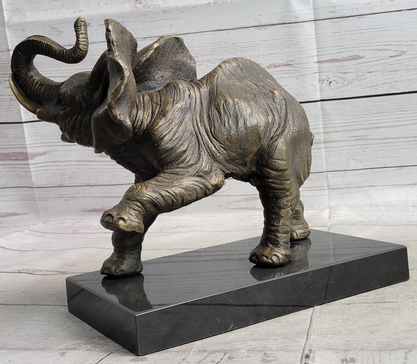 Handcrafted Bugatti Wildlife Animal African Elephant Bronze Sculpture Figurine