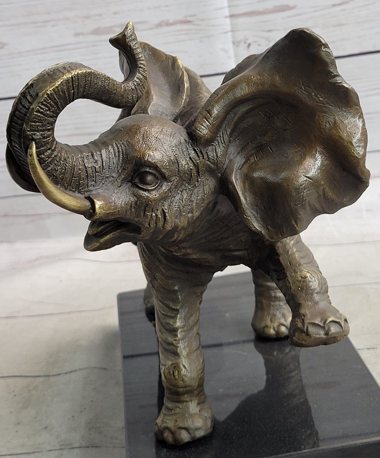 Handcrafted Bugatti Wildlife Animal African Elephant Bronze Sculpture Figurine