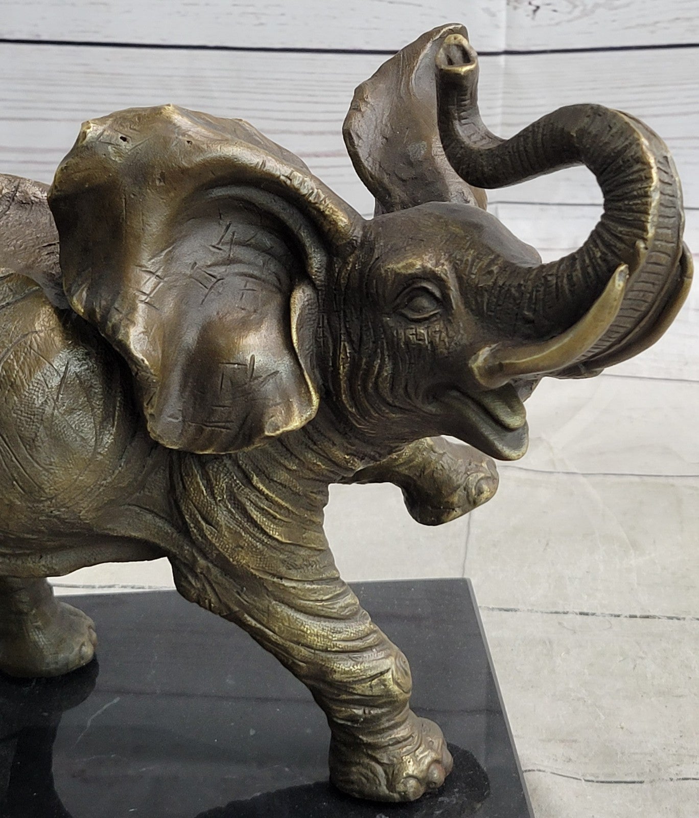 Handcrafted Bugatti Wildlife Animal African Elephant Bronze Sculpture Figurine