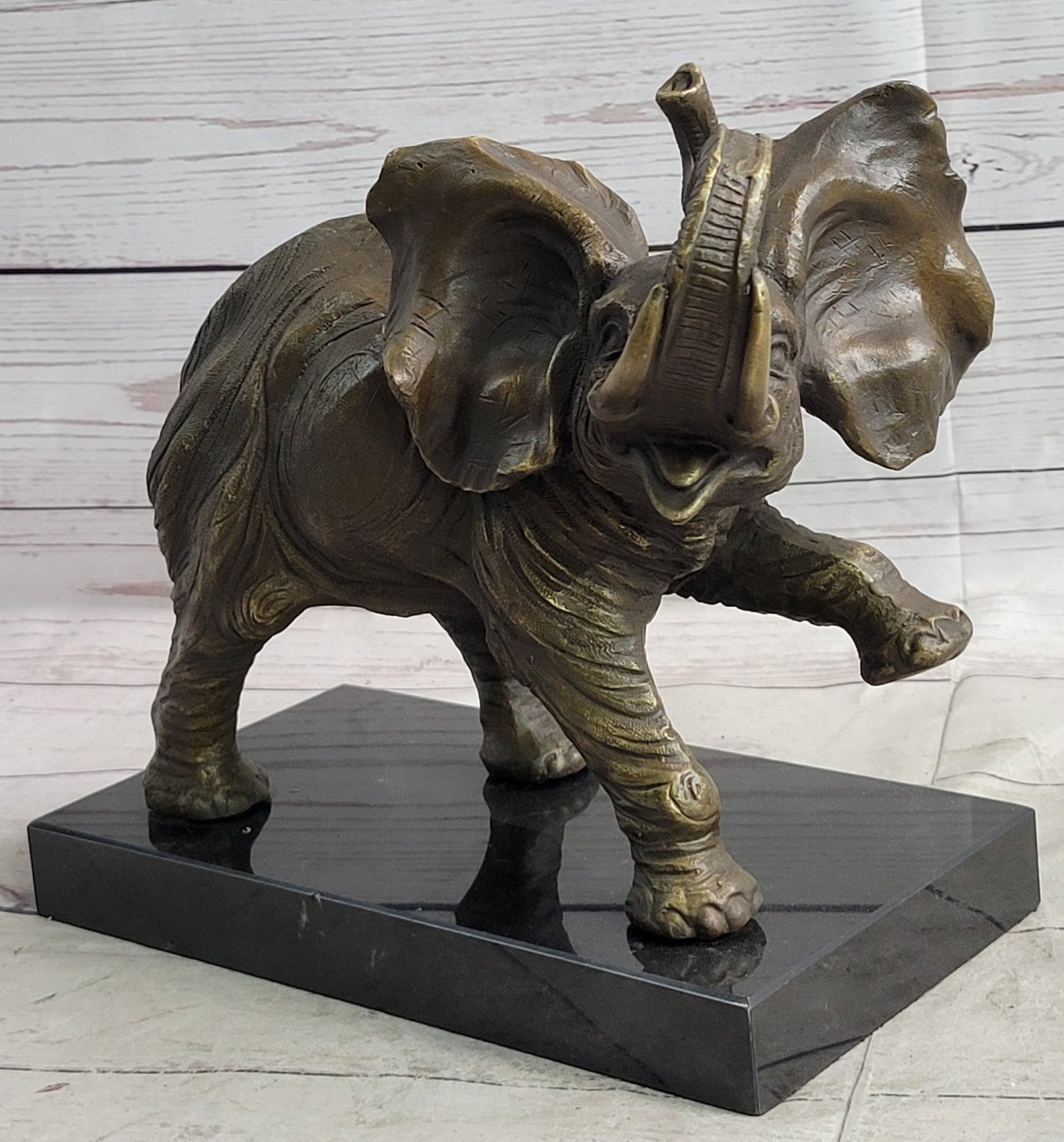 Handcrafted Bugatti Wildlife Animal African Elephant Bronze Sculpture Figurine