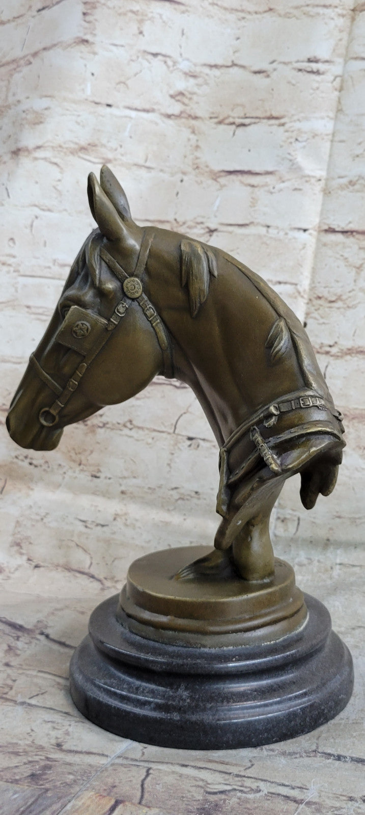 Handcrafted bronze sculpture SALE Decor Home Barye Marble Head Horses Cast Hot