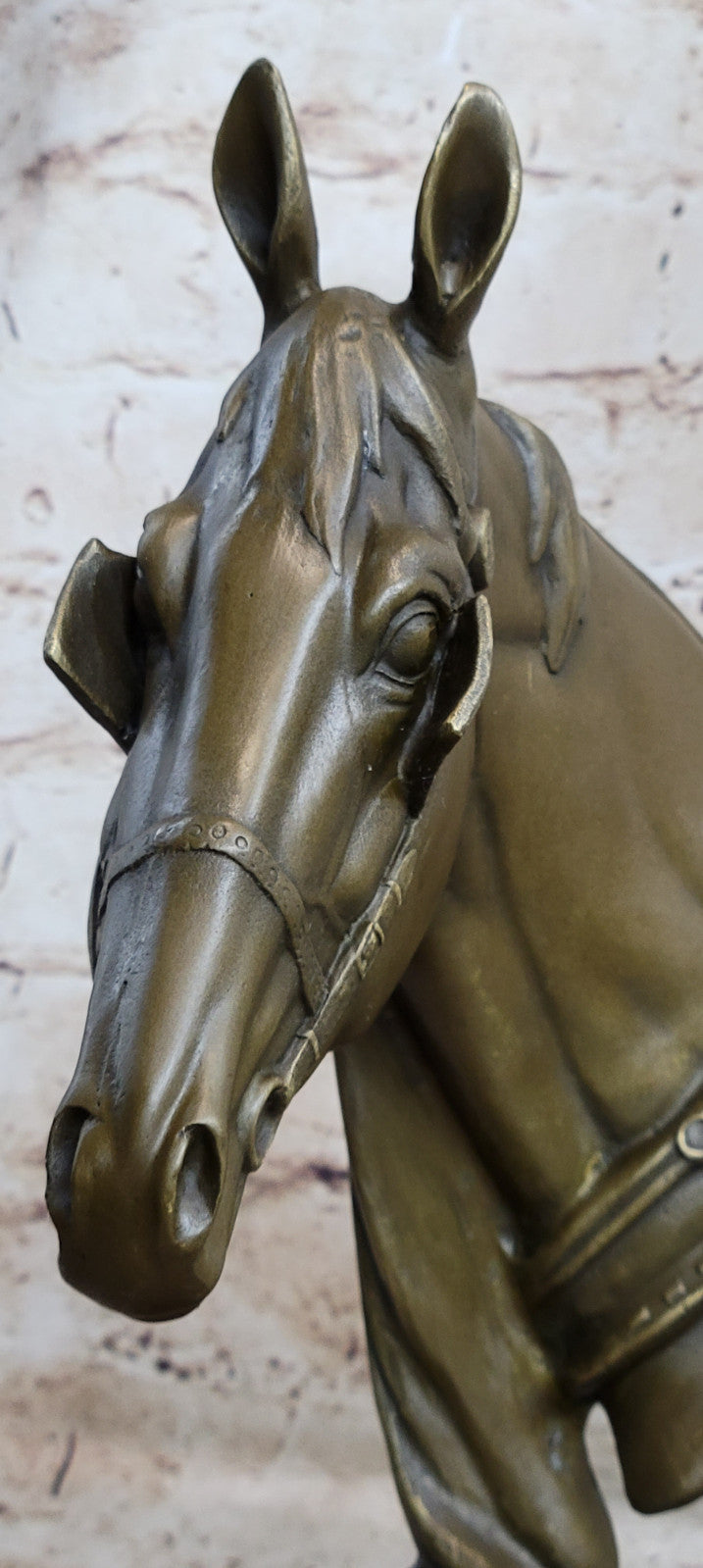 Handcrafted bronze sculpture SALE Decor Home Barye Marble Head Horses Cast Hot