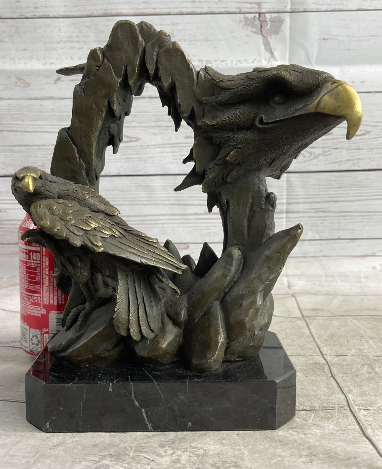 Handcrafted Bronze Bald Eagle Head Bust Sculpture Statue Figurine Wildlife Decor Sale