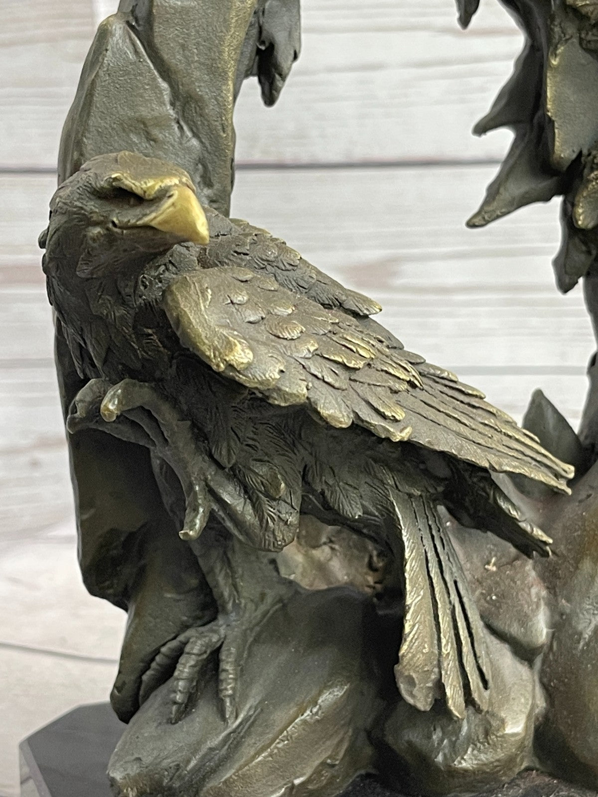 Handcrafted Bronze Bald Eagle Head Bust Sculpture Statue Figurine Wildlife Decor Sale