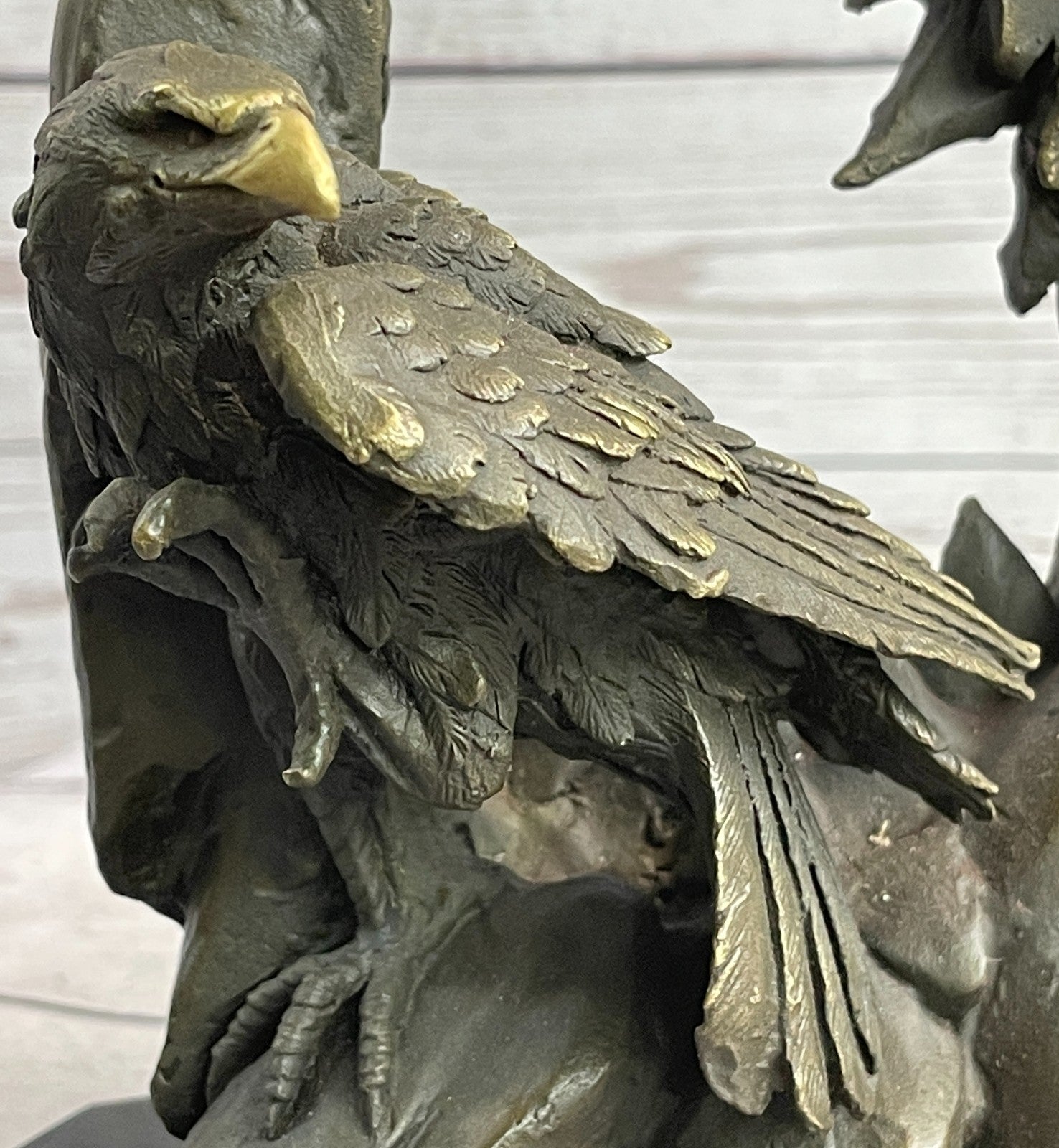 Handcrafted Bronze Bald Eagle Head Bust Sculpture Statue Figurine Wildlife Decor Sale
