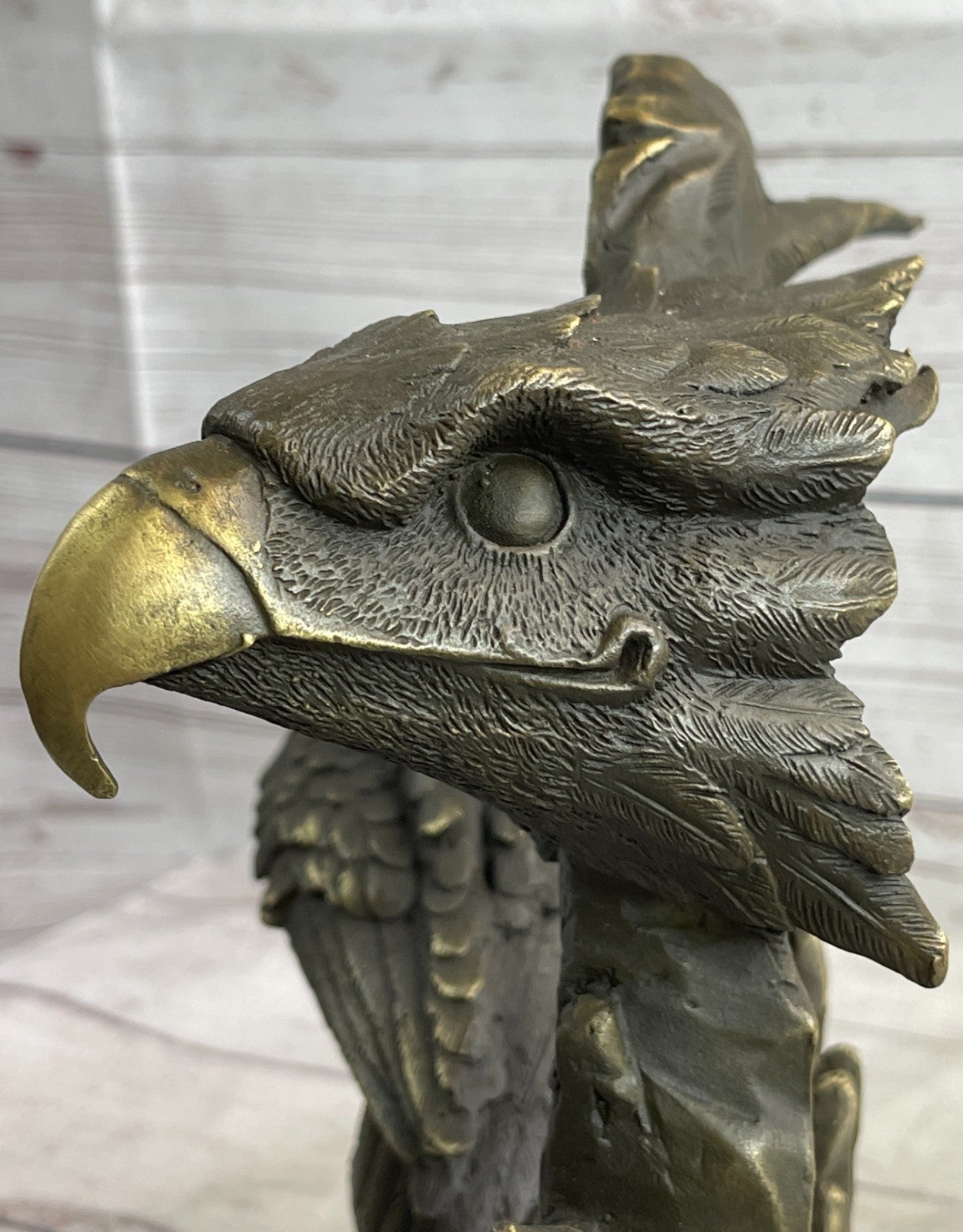 Handcrafted Bronze Bald Eagle Head Bust Sculpture Statue Figurine Wildlife Decor Sale