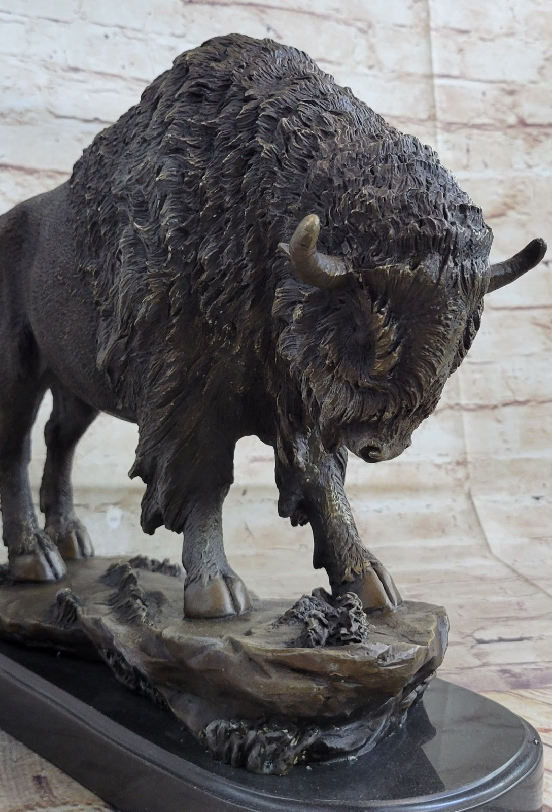 Art Deco Barye American Artist Buffalo Bison Bronze Hot Cast Sculpture Statue