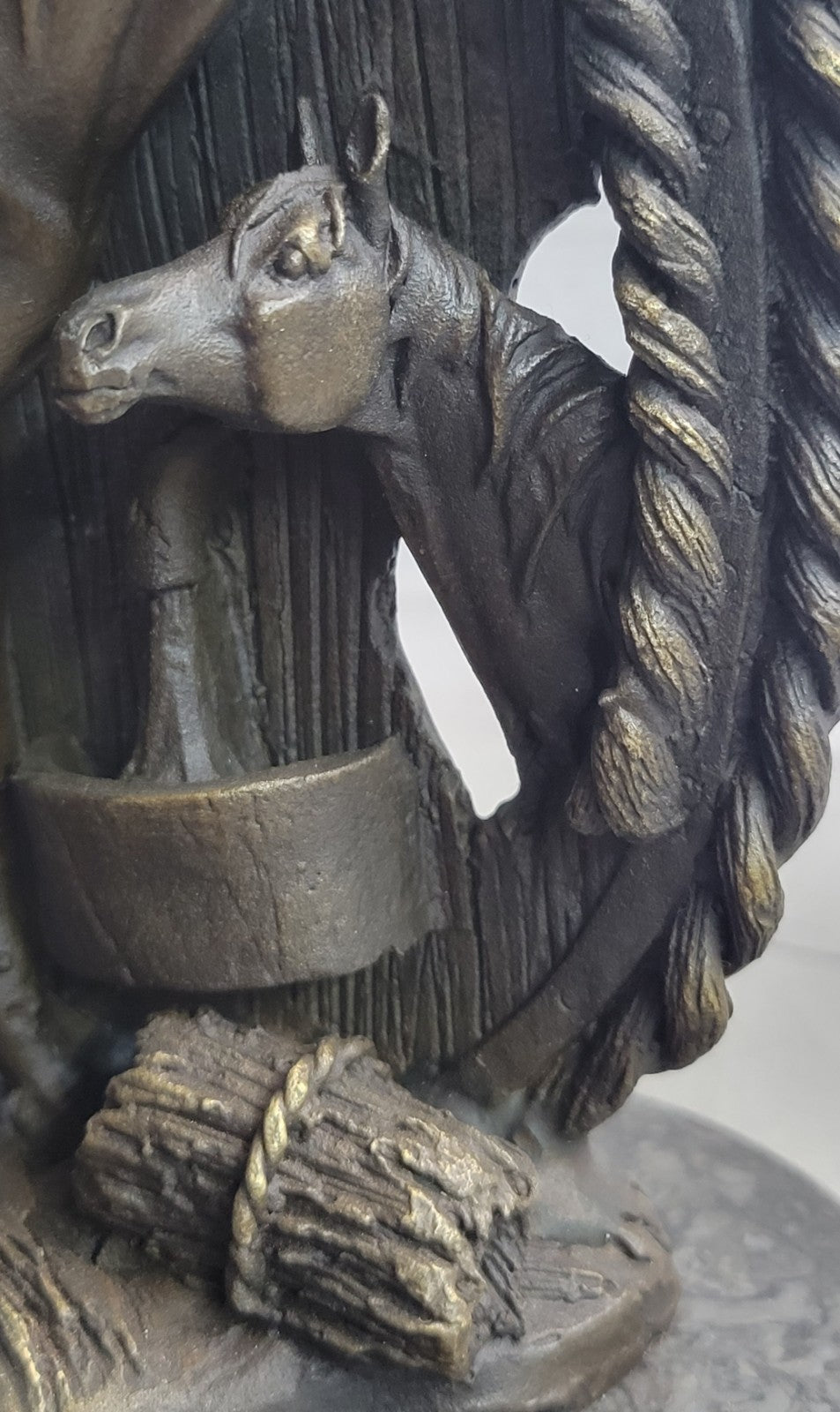 Handcrafted bronze sculpture SALE Mi By Bust Horse Baby And Mare Large Cast Hot