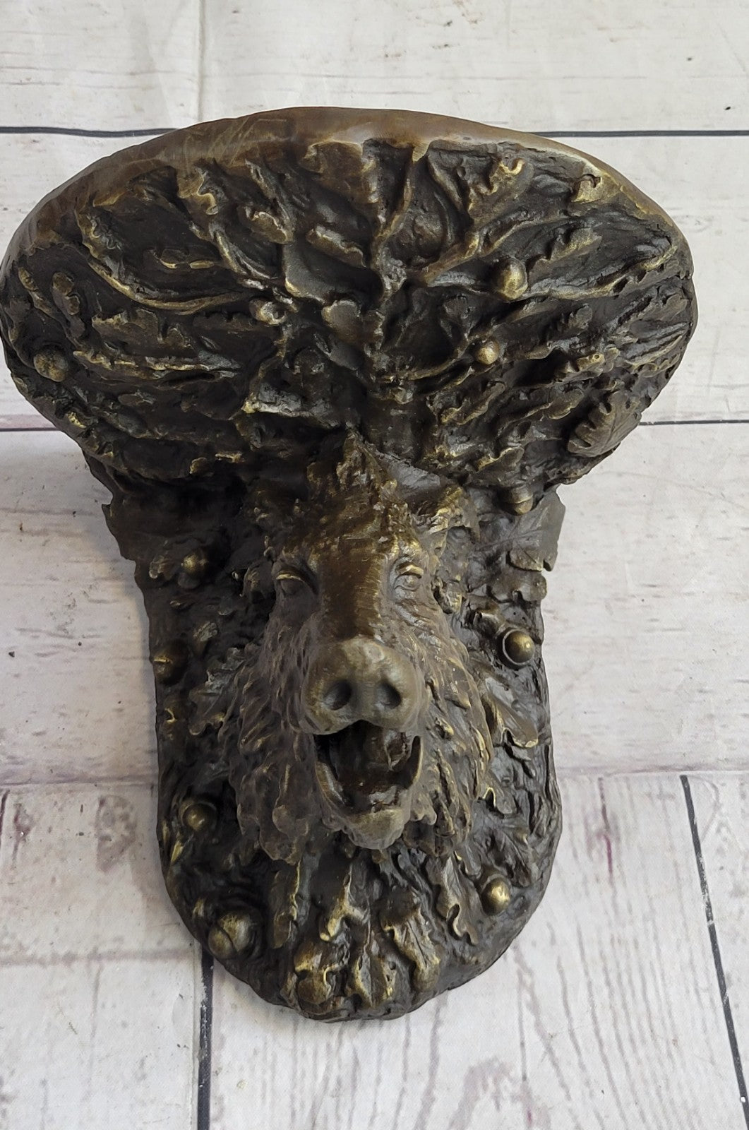 Wild Boar Head Wall Mount Bronze Copper Home Decor Wild Hog Sculpture