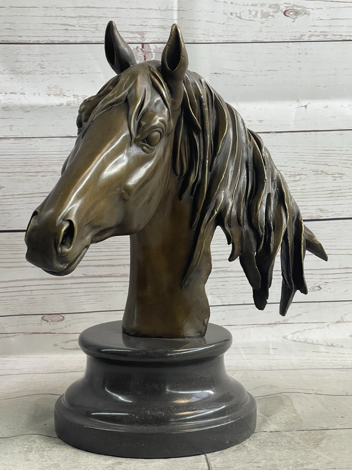 Milo`s Masterpiece: Captivating Bronze Horse Bust Sculpture - Fine Art Collectible