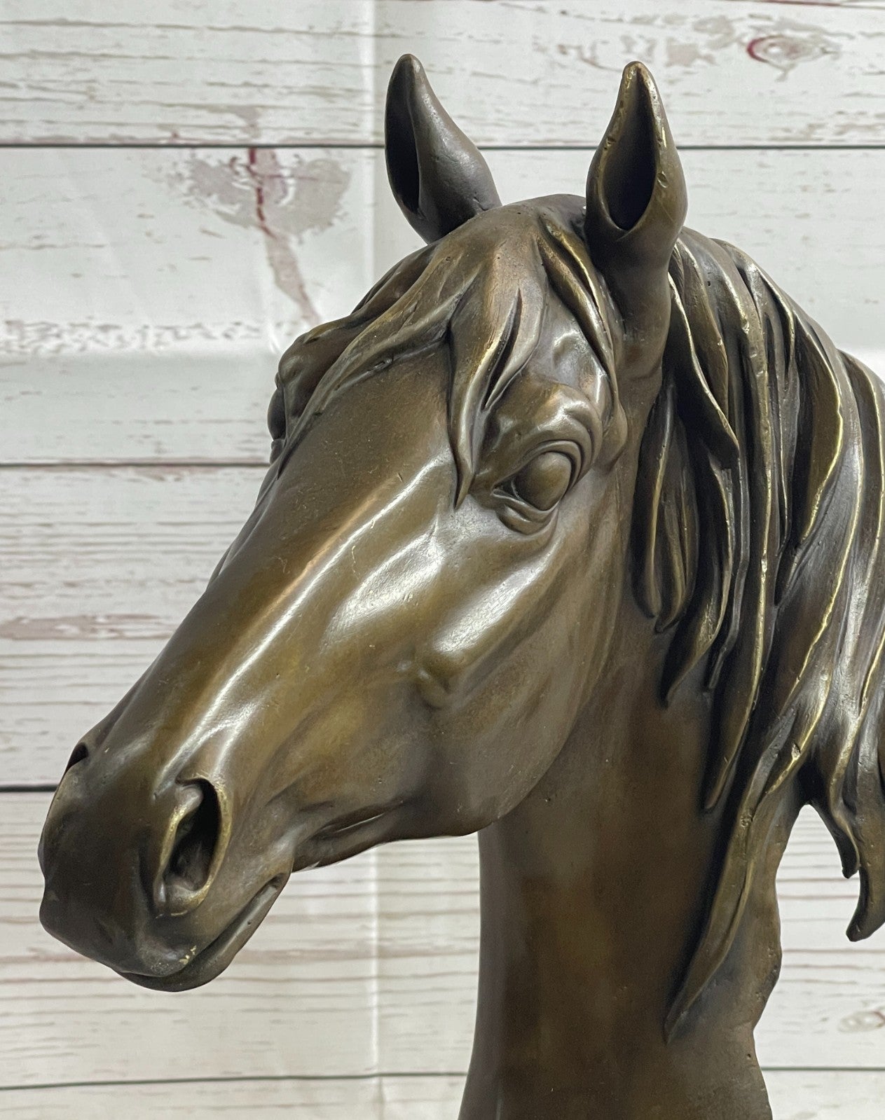 Milo`s Masterpiece: Captivating Bronze Horse Bust Sculpture - Fine Art Collectible