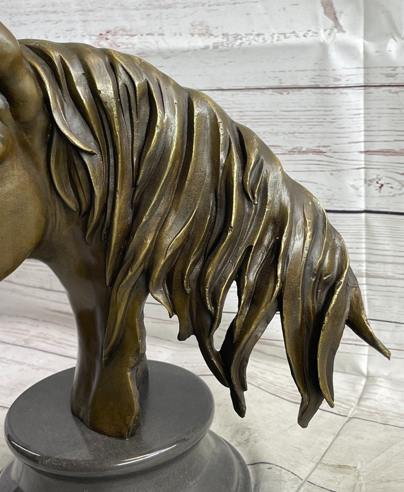 Milo`s Masterpiece: Captivating Bronze Horse Bust Sculpture - Fine Art Collectible