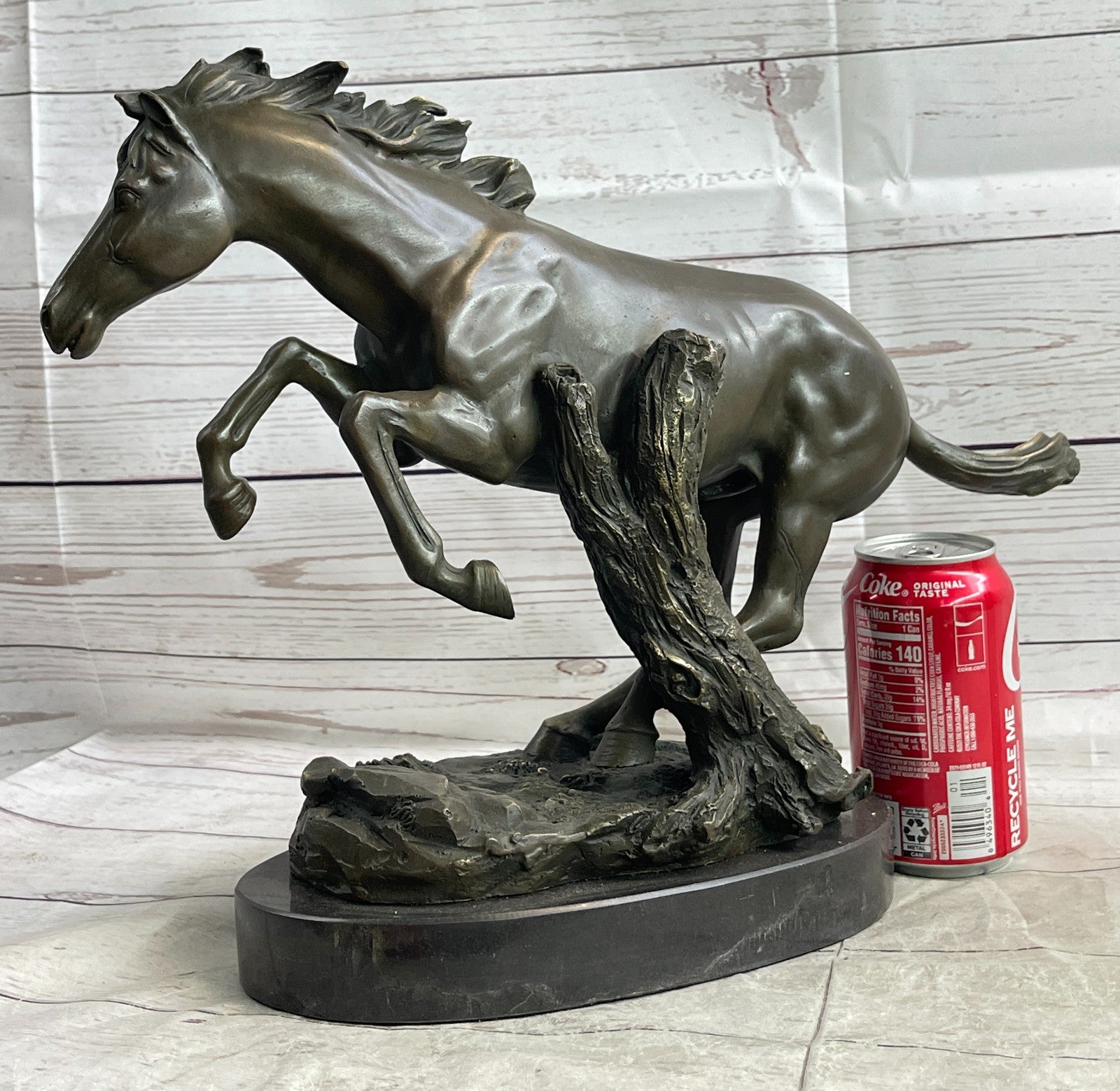 Natural Free Arabian Horse Barn Racing Race Sculpture Marble Base Figurine Statue