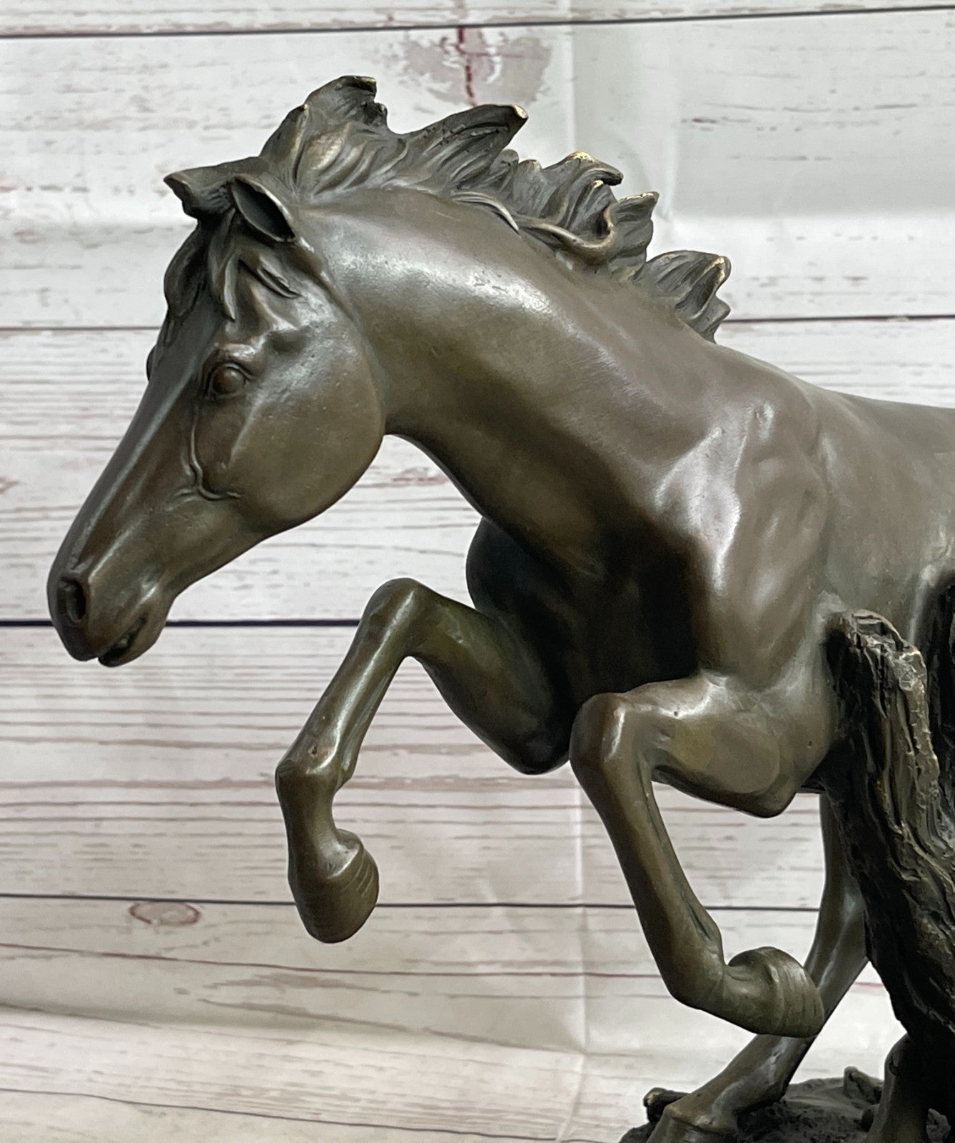 Natural Free Arabian Horse Barn Racing Race Sculpture Marble Base Figurine Statue