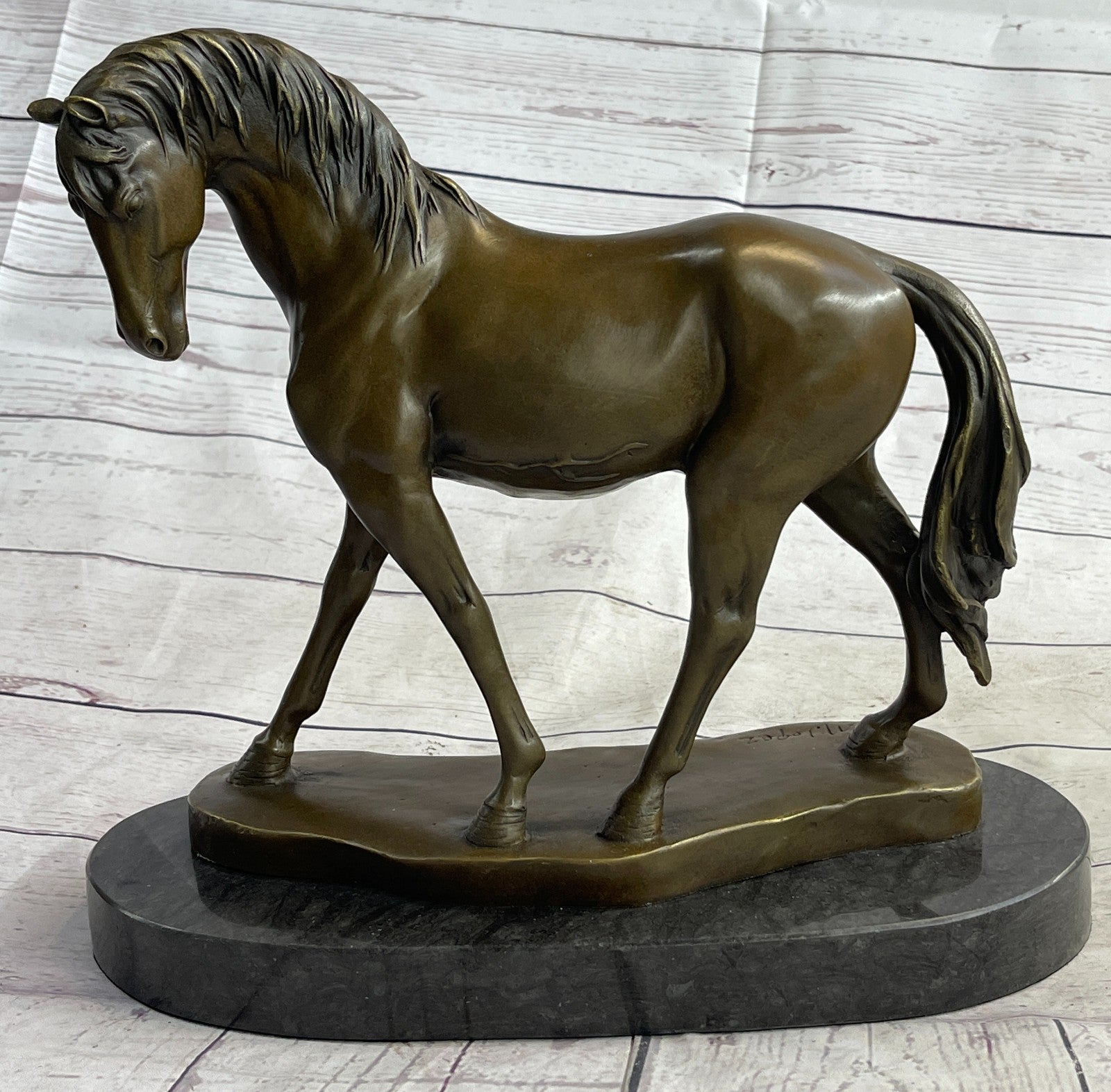 Abstract Horse Bust Bronze Statue Sculpture Modern Art Original Equestrian Deco