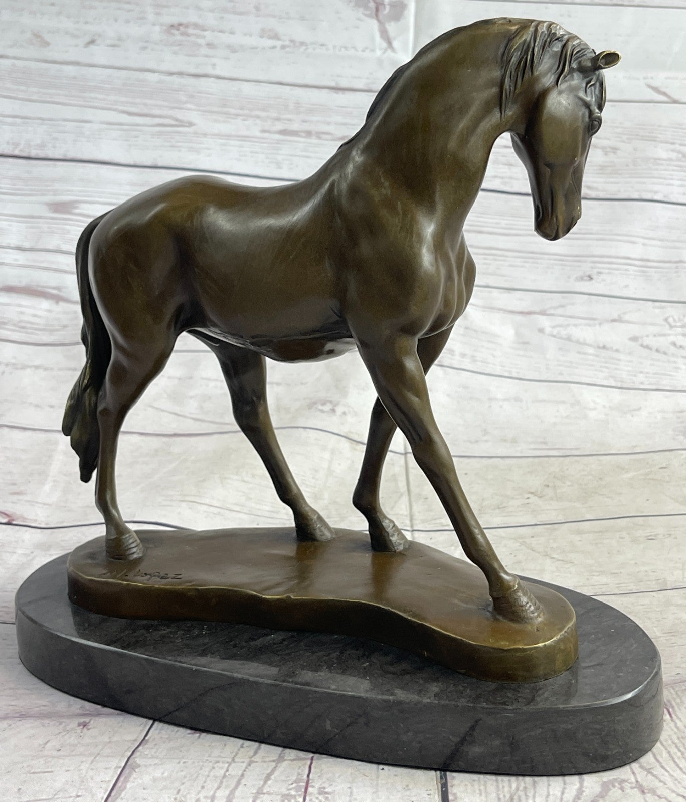 Abstract Horse Bust Bronze Statue Sculpture Modern Art Original Equestrian Deco
