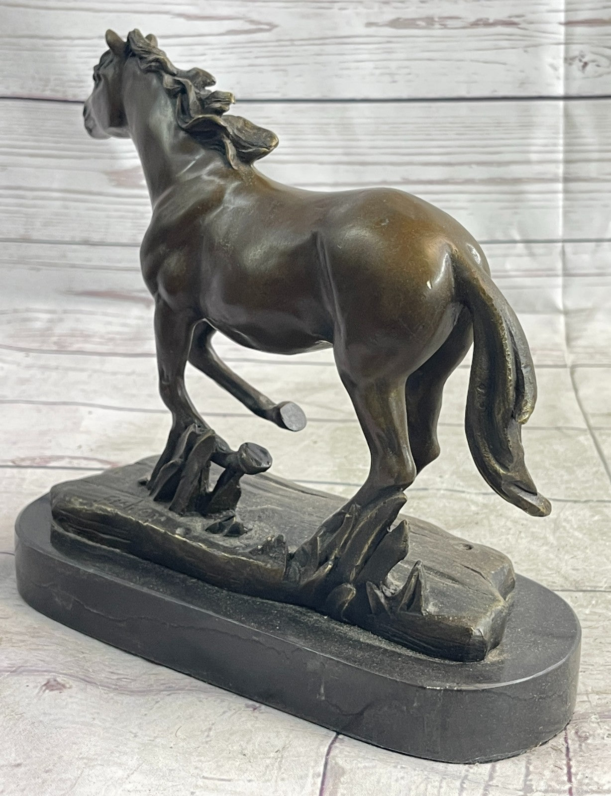 Arabian Horse Figurine: Solid Bronze Statue for Farmhouse or Cabin Decor