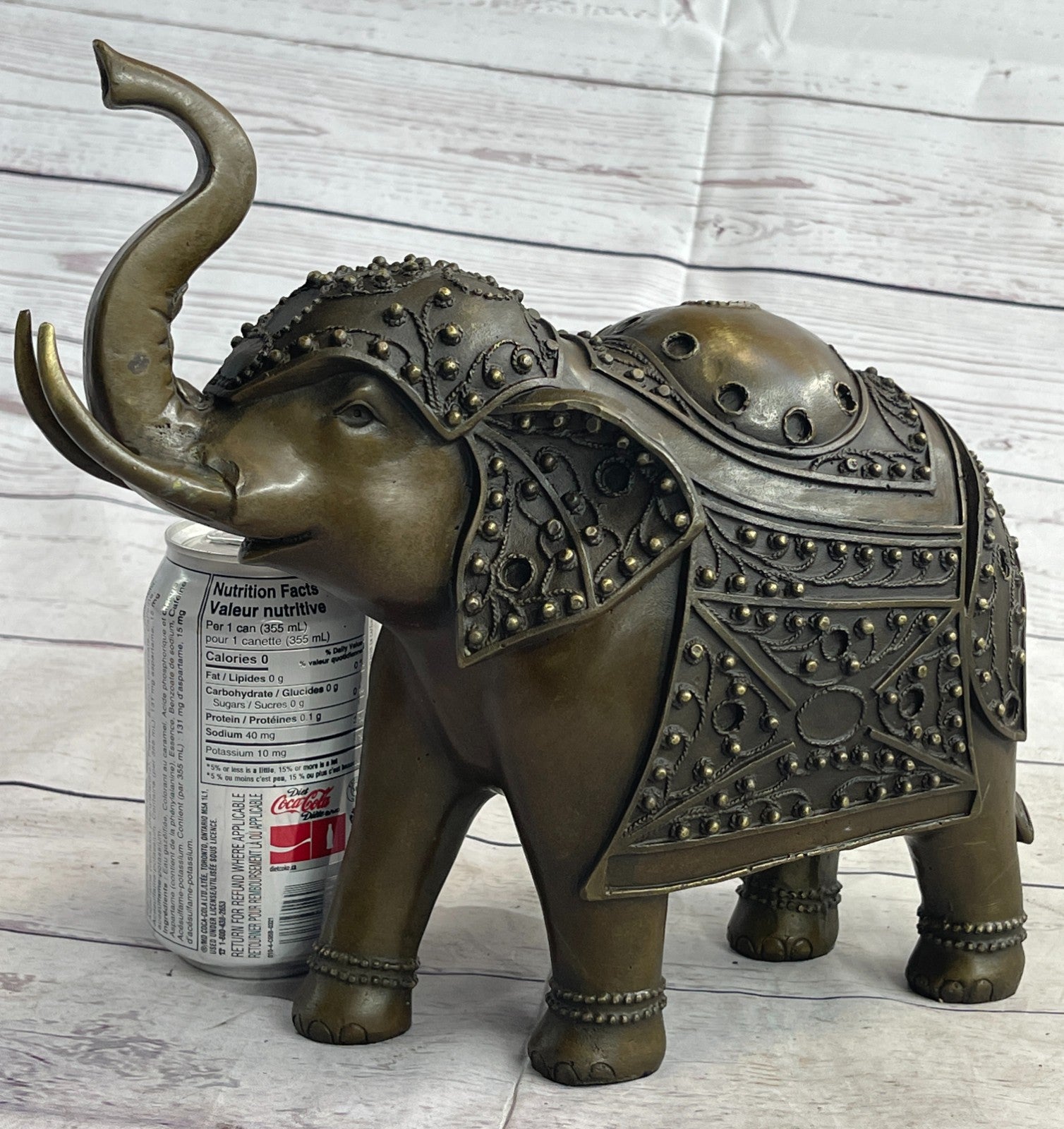 Bronze Sculpture Hand Made Statue Animal Wildlife African Elephants Elephant