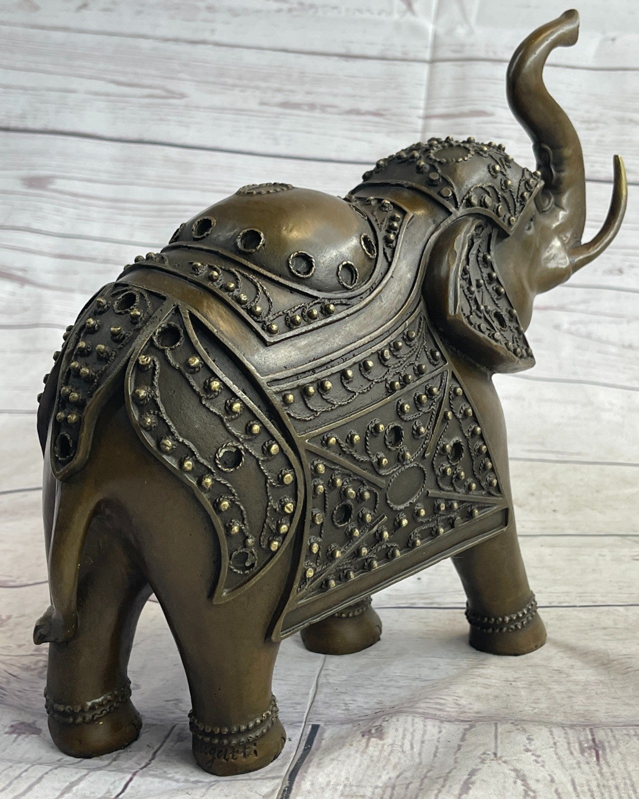 Bronze Sculpture Hand Made Statue Animal Wildlife African Elephants Elephant