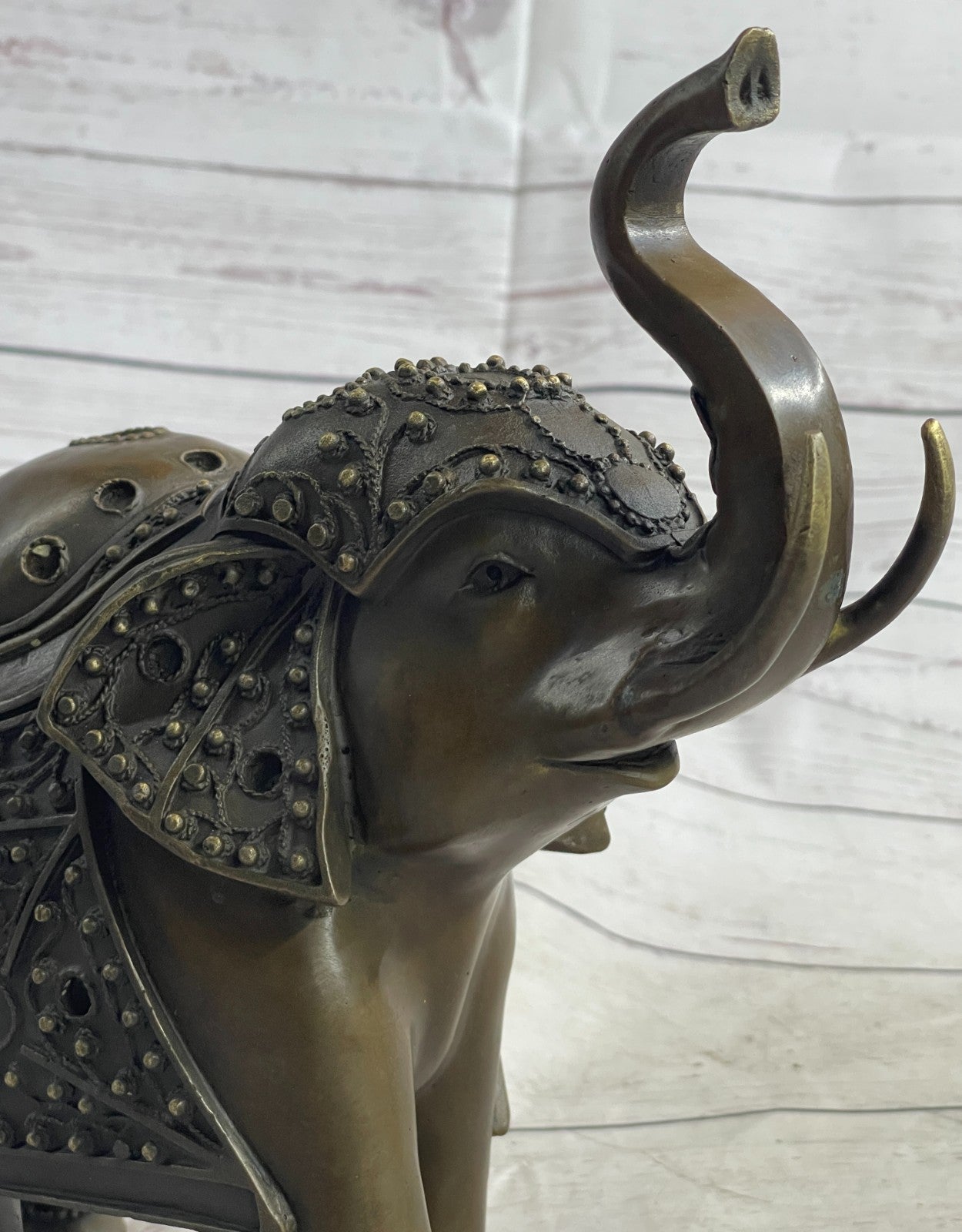 Bronze Sculpture Hand Made Statue Animal Wildlife African Elephants Elephant