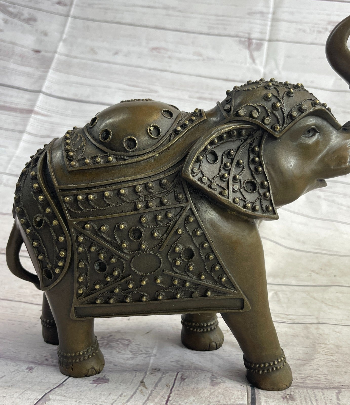 Bronze Sculpture Hand Made Statue Animal Wildlife African Elephants Elephant