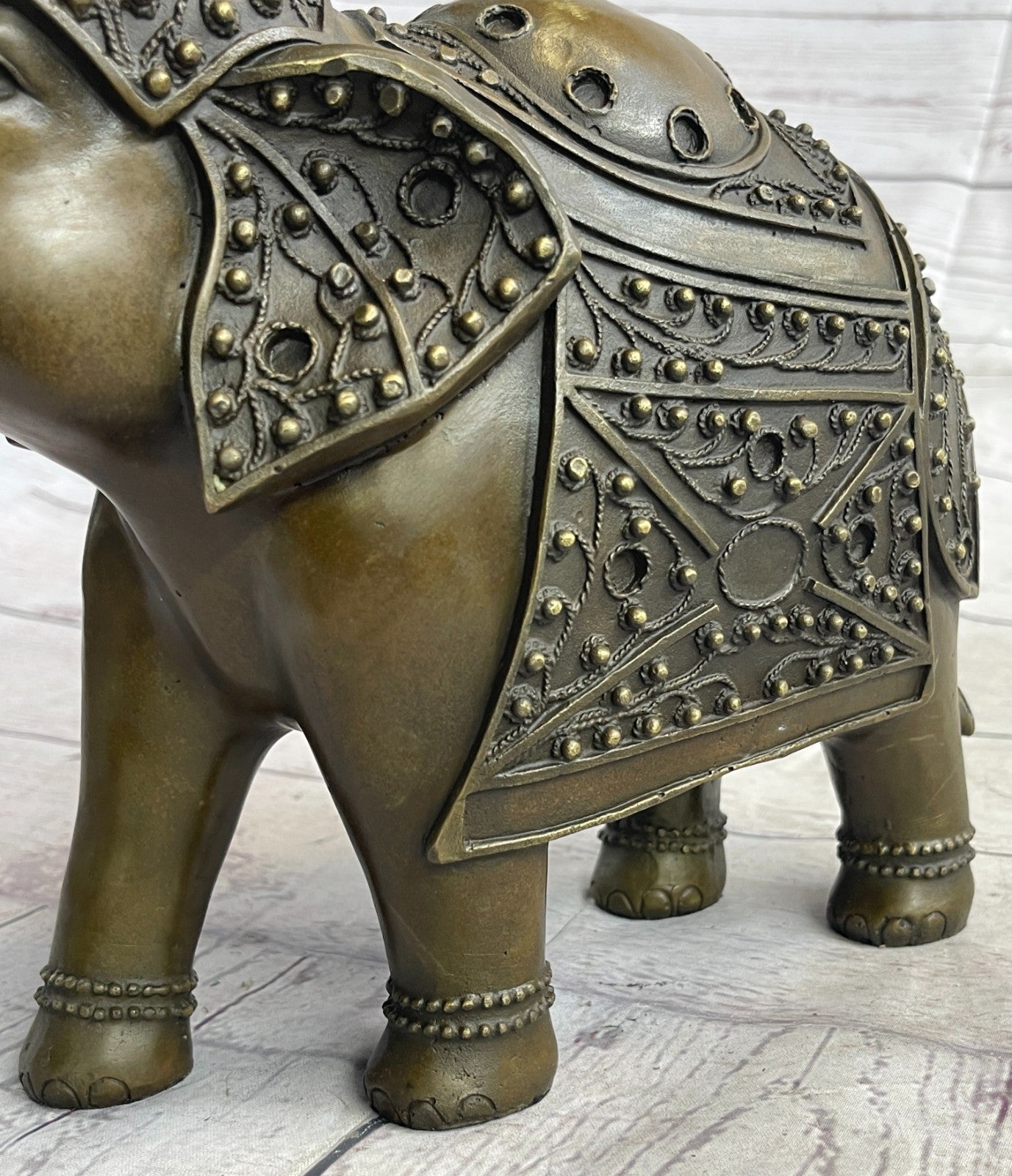 Bronze Sculpture Hand Made Statue Animal Wildlife African Elephants Elephant