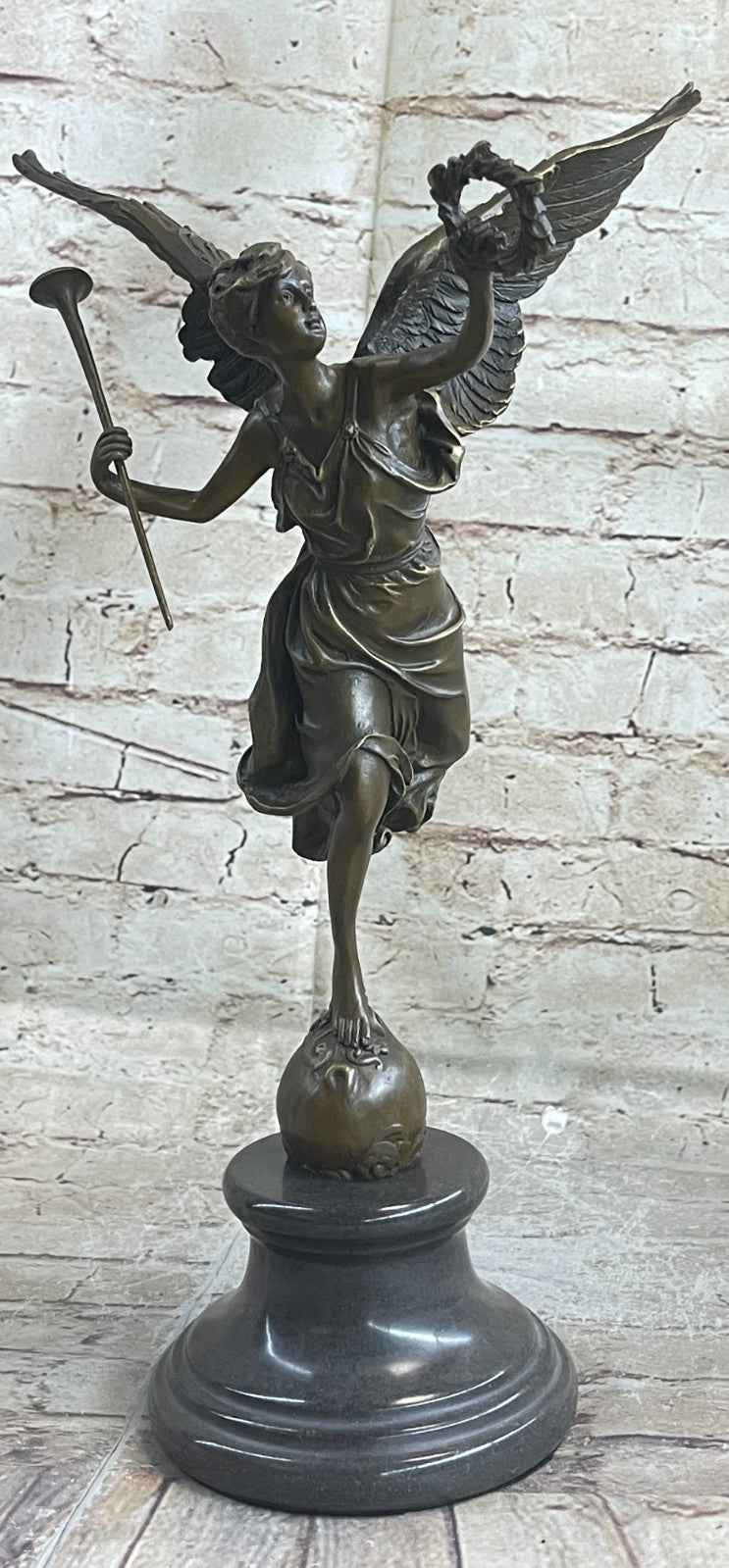 NIKE Goddess Winged Female Warrior Bronze Sculpture 16" x 8" Statue Sale Figurine