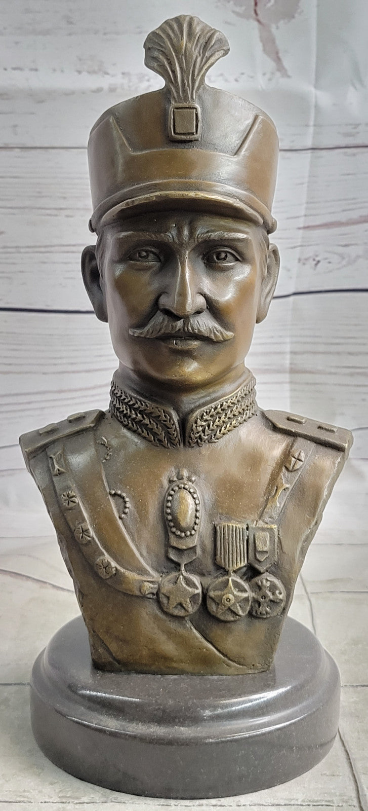 Bronze Sculpture Original Signed Artwork by Fisher Persia Iran Reza Shah Pahlavi