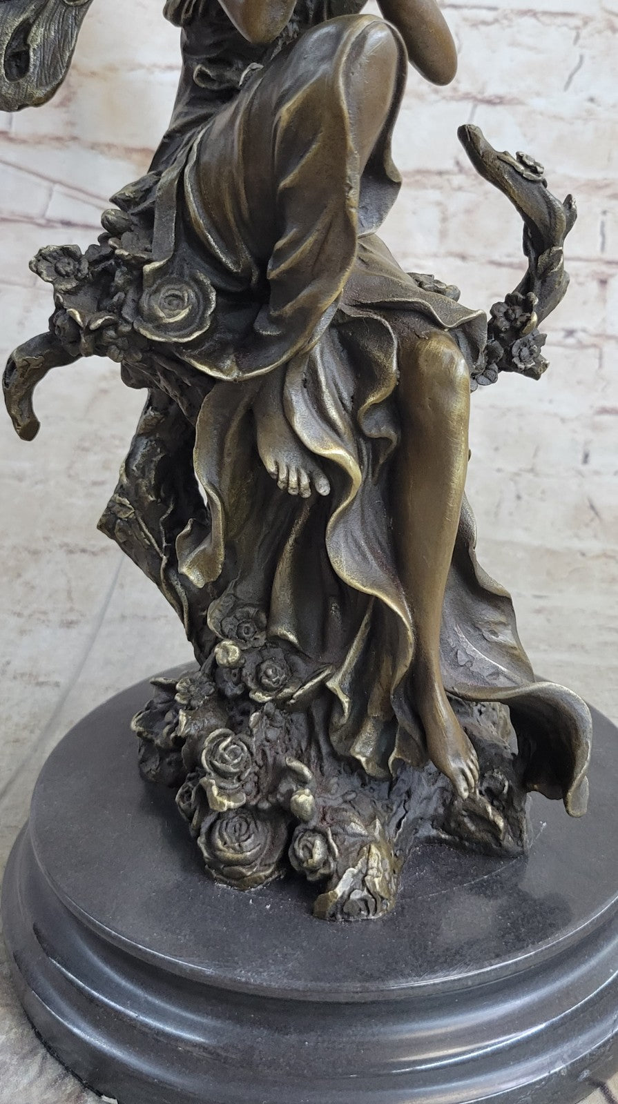 Art Deco Hot Cast fairy Museum Quality Bronze Sculpture Statue Figurine Decor