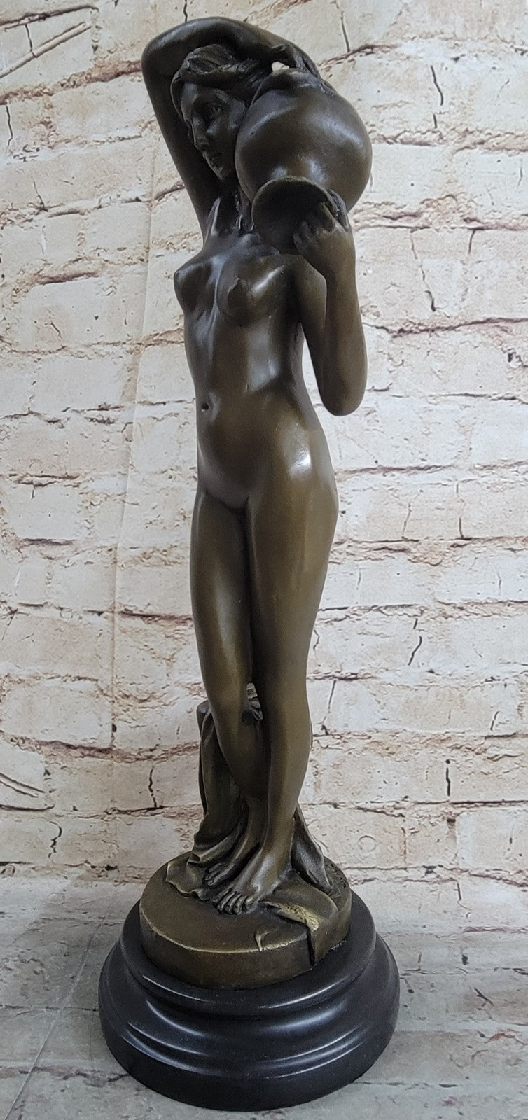 Buy Elegant Art Deco Bronze Nymph Woman Statue by Milo – Signed Nude Sculpture for Sale