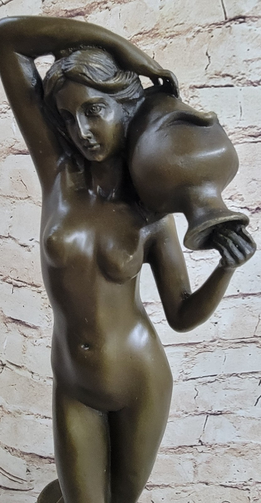 Buy Elegant Art Deco Bronze Nymph Woman Statue by Milo – Signed Nude Sculpture for Sale