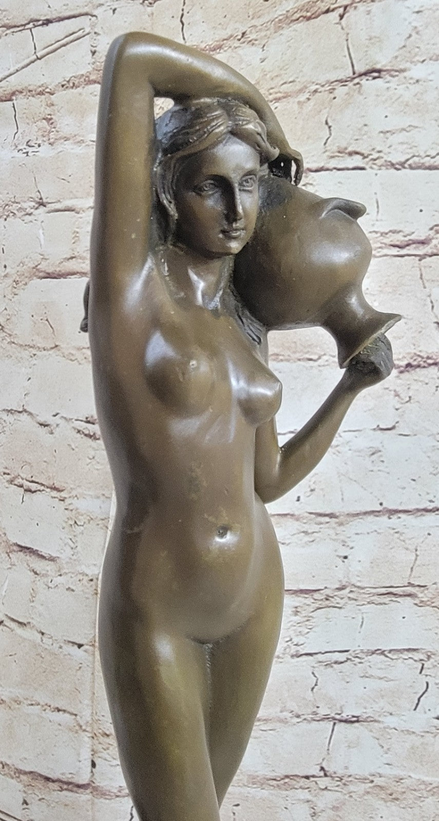 Buy Elegant Art Deco Bronze Nymph Woman Statue by Milo – Signed Nude Sculpture for Sale