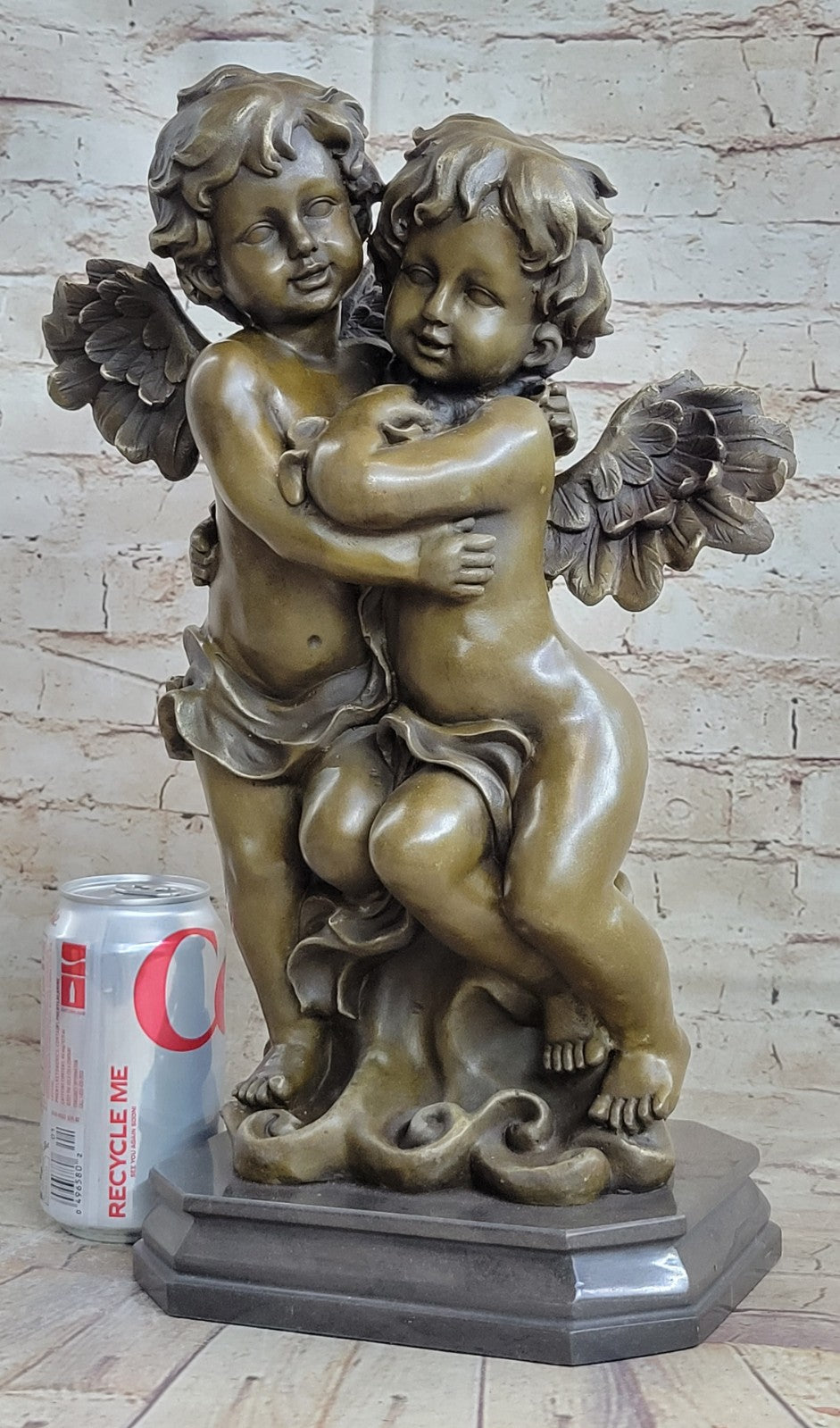 Angelic Serenity: Genuine Bronze Statue of Twin Brothers Puti by Moreau