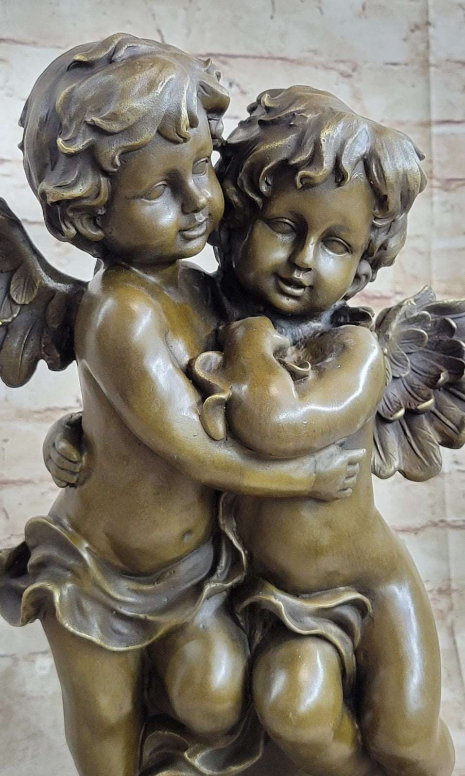Angelic Serenity: Genuine Bronze Statue of Twin Brothers Puti by Moreau
