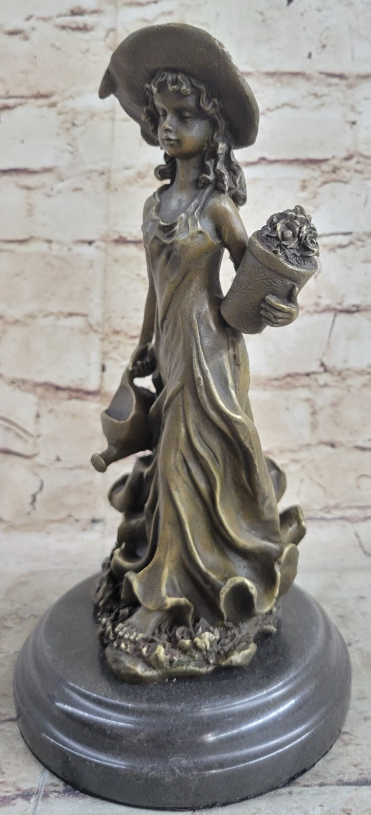 Handcrafted bronze sculpture SALE Garden In Girl Southern Patoue Original Artwork