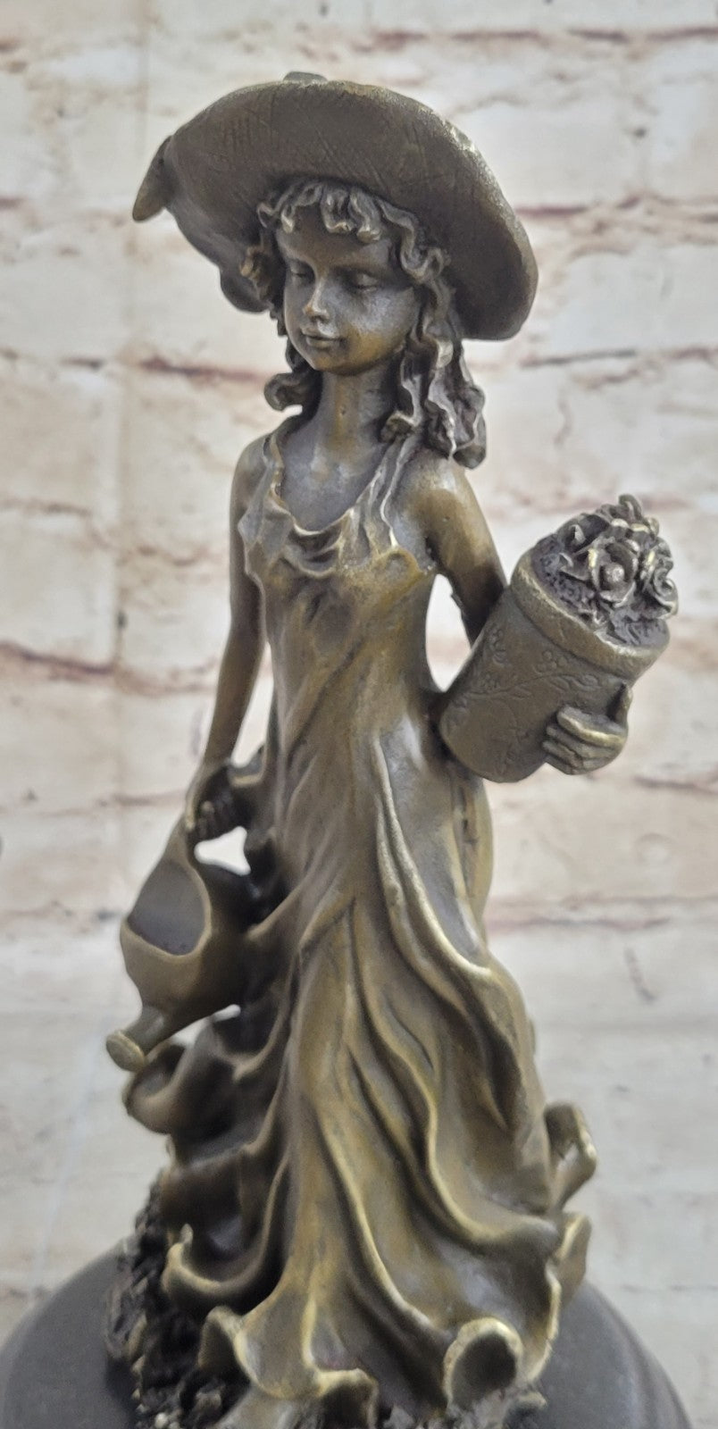 Handcrafted bronze sculpture SALE Garden In Girl Southern Patoue Original Artwork
