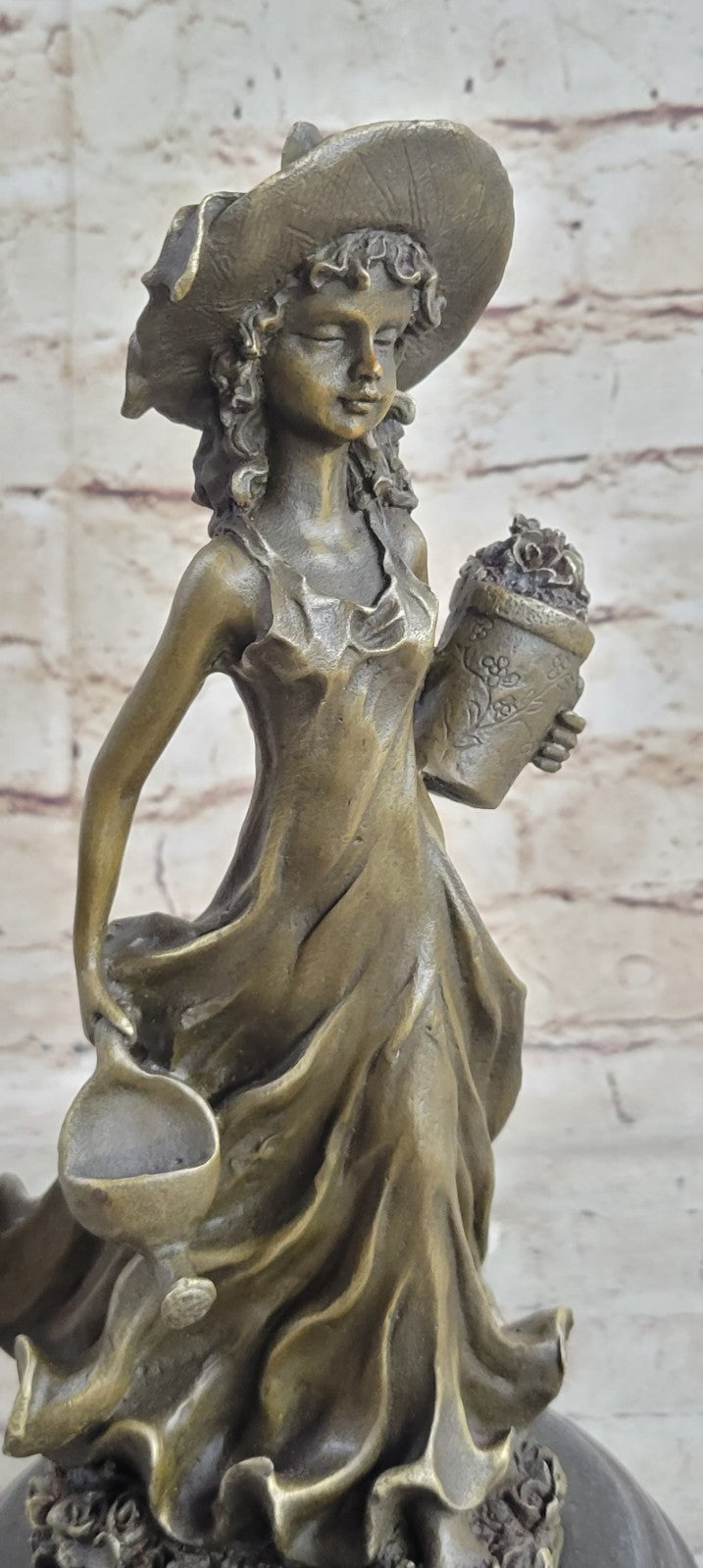 Handcrafted bronze sculpture SALE Garden In Girl Southern Patoue Original Artwork