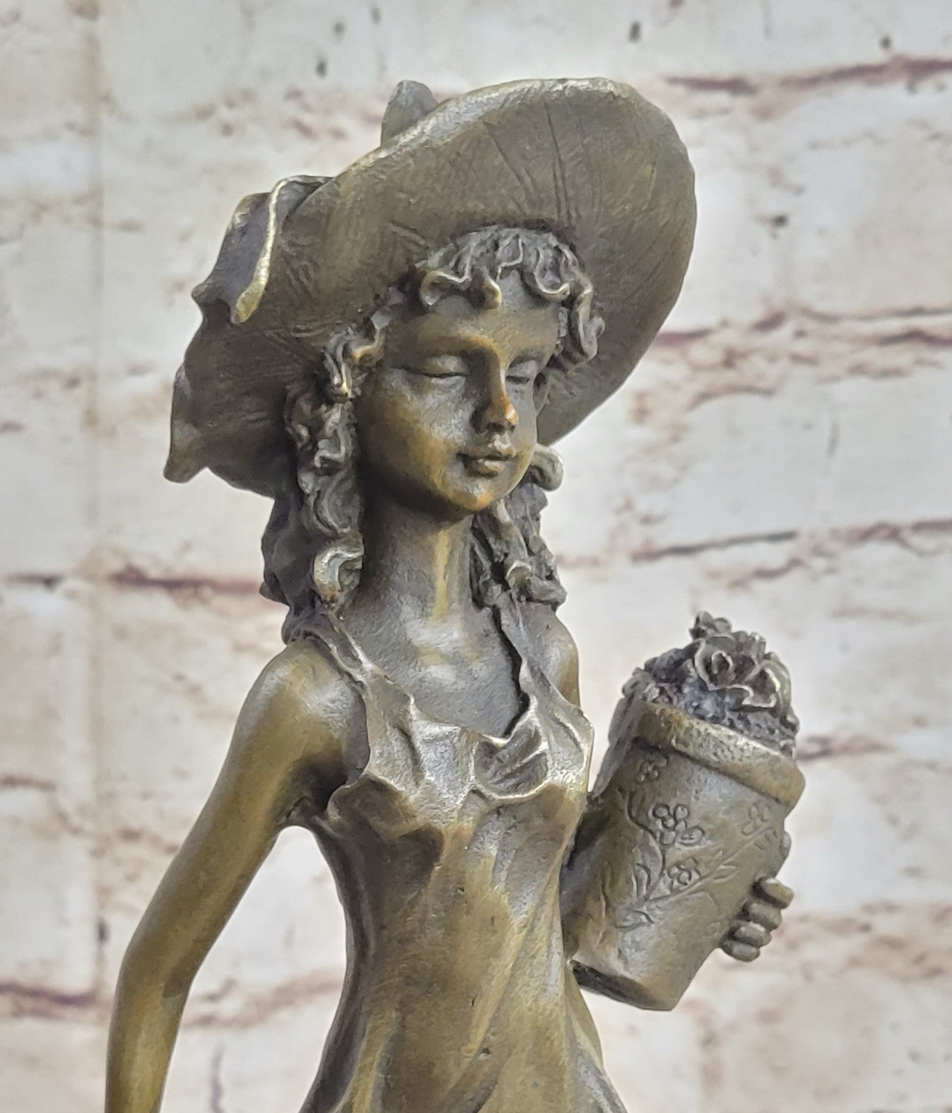 Handcrafted bronze sculpture SALE Garden In Girl Southern Patoue Original Artwork