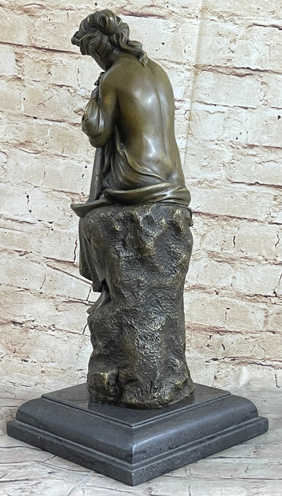Handcrafted Detailed Nude Victorian Style Female Worker Bronze Sculpture Sale
