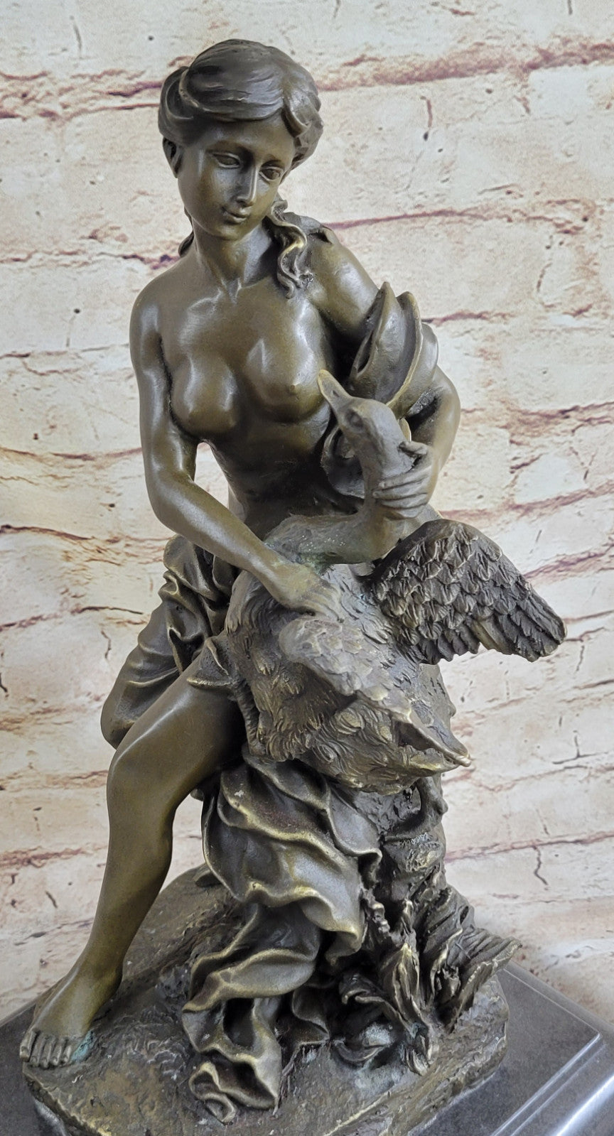 Art Deco Leda & Swan Greek Mythology Classic Famous Artwork Figurine Figure Nude