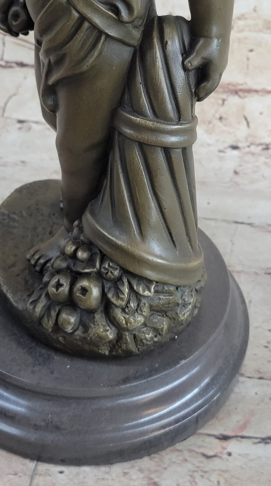 Cute Boy Signed Artwork by French artist Moreau Bronze Sculpture Figurine