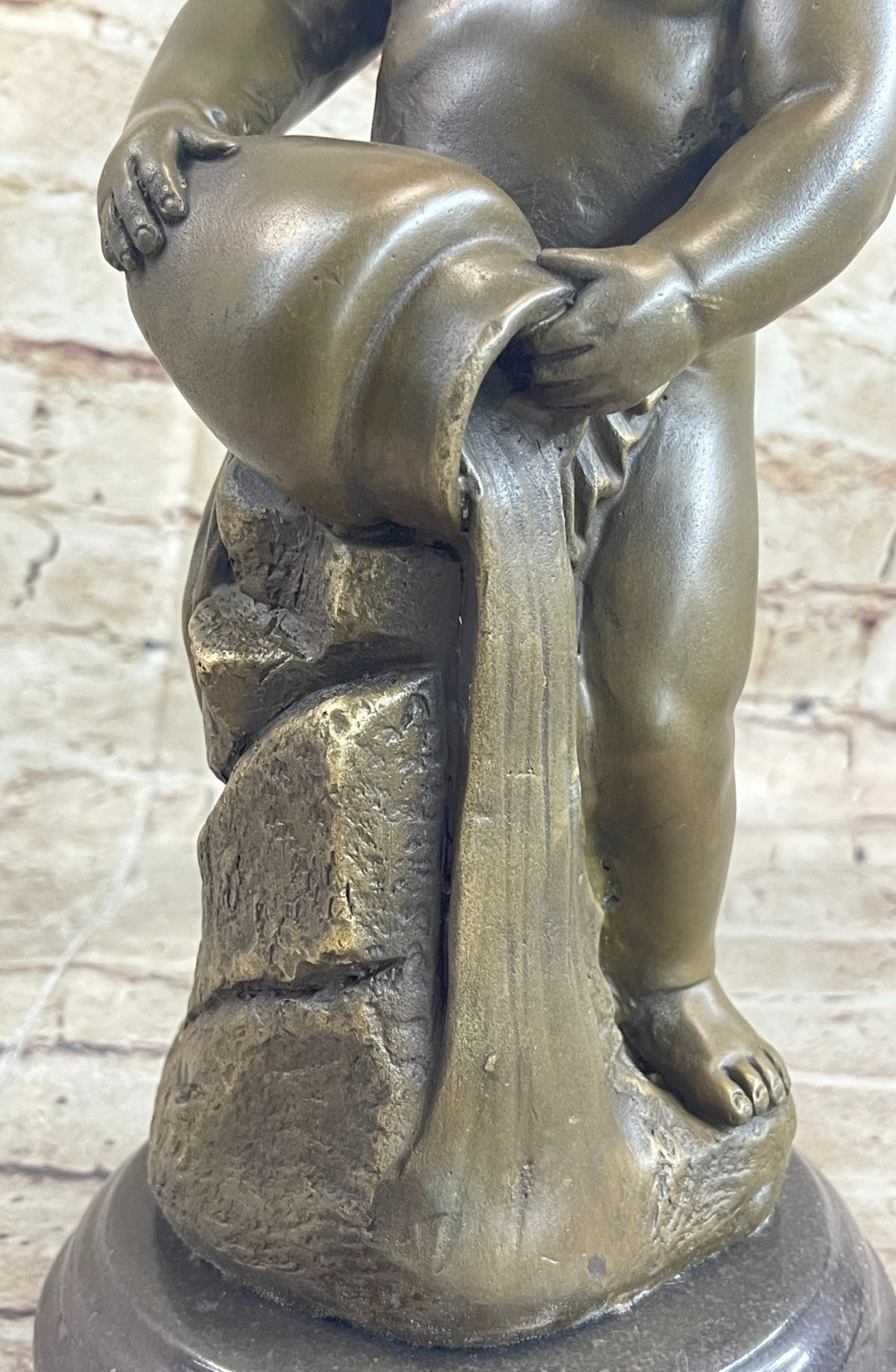 Vintage Real Bronze European Trophy Statue Boy Sculpture by Milo